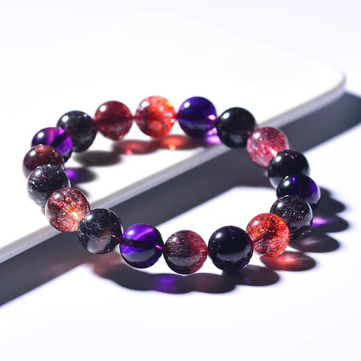 Eternal Symbol Collection Grade Brazilian Super Seven Amethyst Bracelet Blackcurrant Crystal Bracelet Jewelry Valentine's Day Gift Collection Grade 6mm-High-end Gift Box