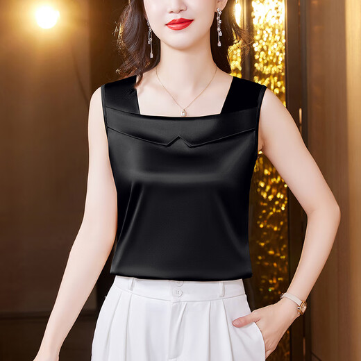 Femme 2025 Nouveau sommet de la chemise intérieure en 2025 Top sans manches pour les femmes gris l