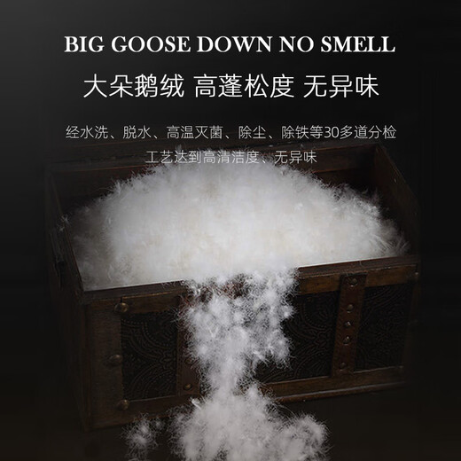 Stepford five-star hotel pillow down pillow core 100% goose down bed and breakfast cervical spine high pillow men's deep sleep single hotel 50 goose down pillow-medium pillow 900g single 48*74cm