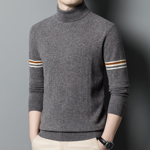 
NOSSKISS luxury high-end brand pure sweater men's winter warmth and thickened double-turn turtleneck sweater knitted base shirt Black 4XL 190