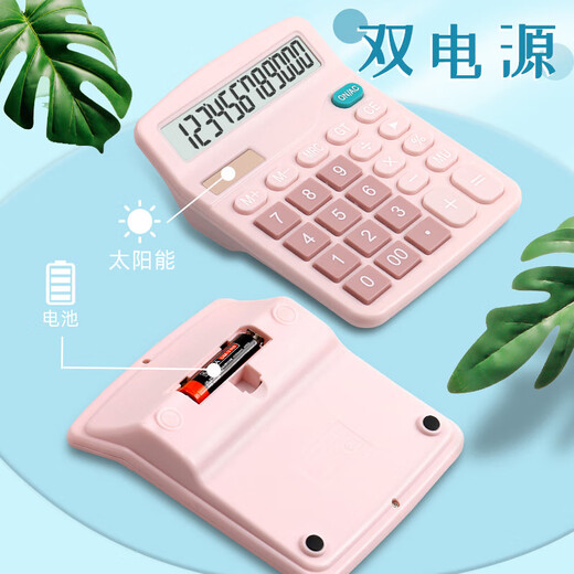 计算器女时尚会计专用办公可爱大号计算机网红男女财务办公专用创意大学科学函数计算器多功能小学生四年级 【樱花粉】语音款（送2节电池）838