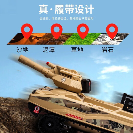 达力斯儿童仿真坦克电动车可遥控可坐人1-9岁亲子网红玩具车可发射炮弹 绿色双驱12V12+2块超威电瓶+软座 音乐蓝牙遥控+可发射炮弹
