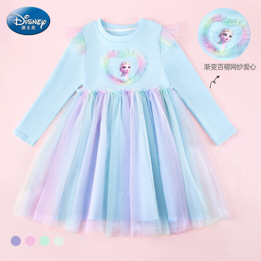Disney Elsa Princess Skirt Women's 2025 New Girls' Dress Spring and Autumn Children's Princess Skirt LX81227 Blue 120