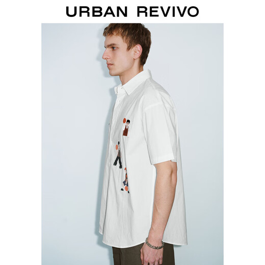 UR [Kombination] 2025 Sommer neuer Herren Tendy Leisure Ultra locker Kontrast gedrucktes Strickjacke UMV250025 Dieser weiße (niedrigere) S (XS-S)