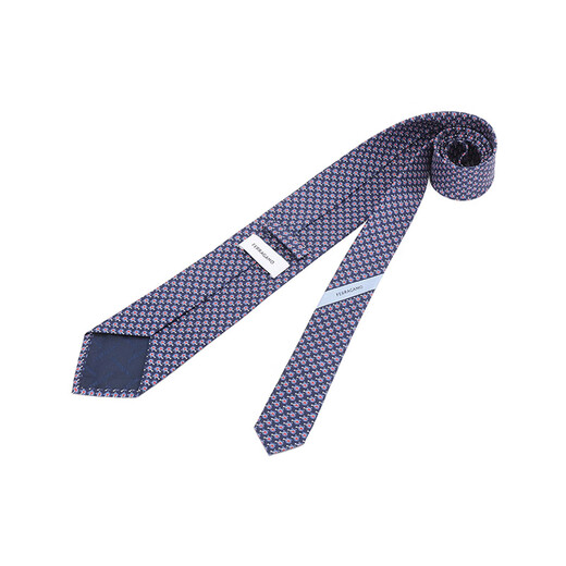 菲拉格慕（Ferragamo）新品 男士丝质通体印花领带礼物男 351241 0779274深蓝色多色丘比特