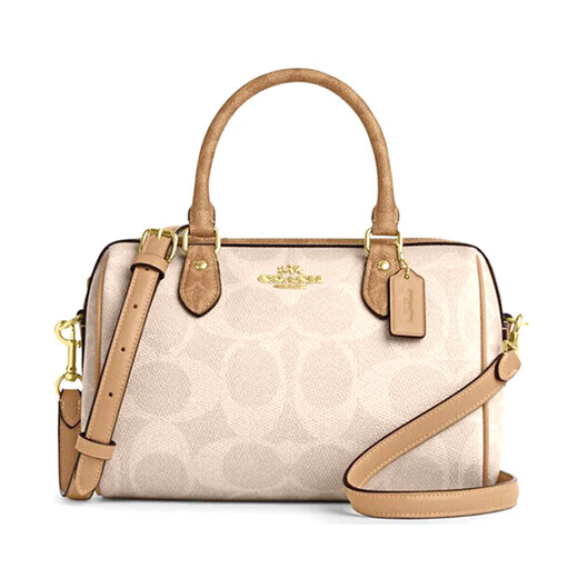 Coach (Coach) [chinesisches Valentinstag] Frauenbeutel Rowan Medium Boston Frauen One-Shoulder Crossbody-Handtasche für Freundin Cy679 Milk Tea Print Farbe Pairing IMXI9