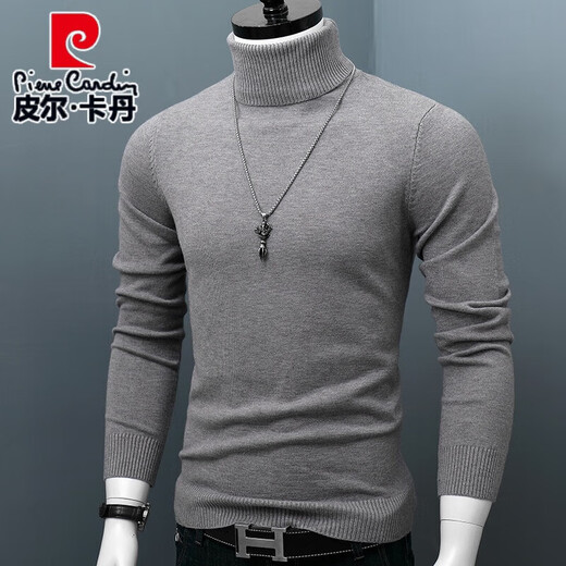 Pierre Cardin verdickte warme Herbst- und Winter-Herren-Pullover-Rollkragenpullover-Pullover mit langer Ärmlichkeit, schlankes Basishemd Pullover Innere Wear Black Herren Kleidung weiß M 120jin [Jin ist 0,5 kg]