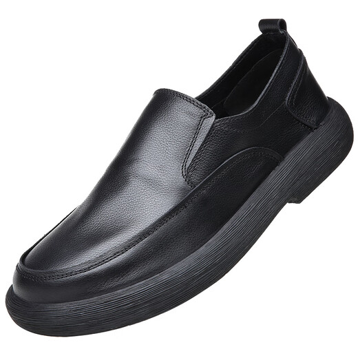 Región occidental Camel Camel Zapatos de cuero casual de cuero suave para hombres String y otoño de pie ancho Toe Toe Toe Withide Cow Whide One-Pickle Soft Foot Mase's Casual Coathip Black 15052 Cuero genuino Four Seasons Zapatos 37