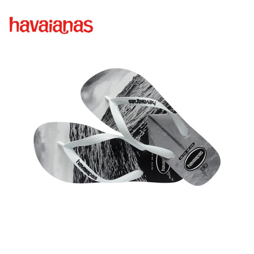havaianas哈唯纳Hype III沙滩男士人字拖夏季海边户外休闲凉拖鞋可外穿 6194-白/黑/灰 45-46 巴西码