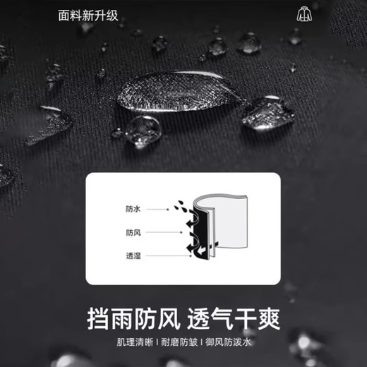 李宁户外冲锋外套男春夏新款跑步外套防泼水夹克登山服男开衫连帽上衣 黑色连帽风衣+黑色直筒长裤 L /175(125-145斤)