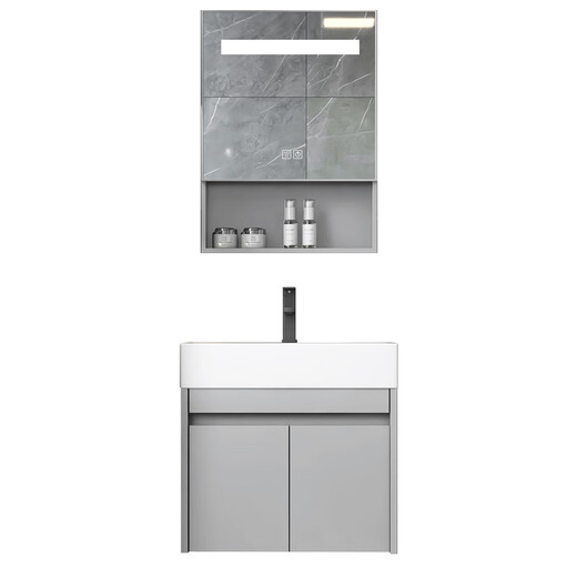Pangdonglai Quality Petit appartement Armoire de salle de bain Nouveau espace Aluminium Salle de bain Cabinet de lavabo