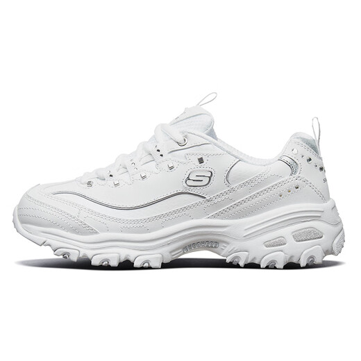 斯凯奇（Skechers）女鞋春季2025新款百搭熊猫鞋时尚潮流运动休闲鞋厚底增高老爹鞋 11979-WSL/白色 35.5