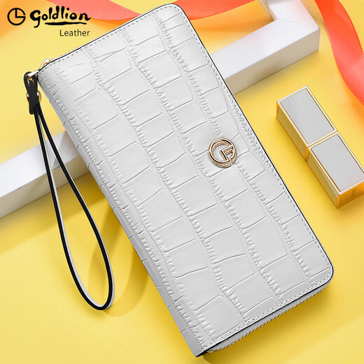 金利来（Goldlion）钱包女士长款女式手拿包新款女款包包潮流时尚拉链手包 【米白色】