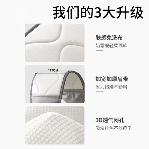 煦凛日本婴儿背带前抱式0-3-6-36个月横抱式背带多功能四季通用简易 【莫奈灰-减压款】