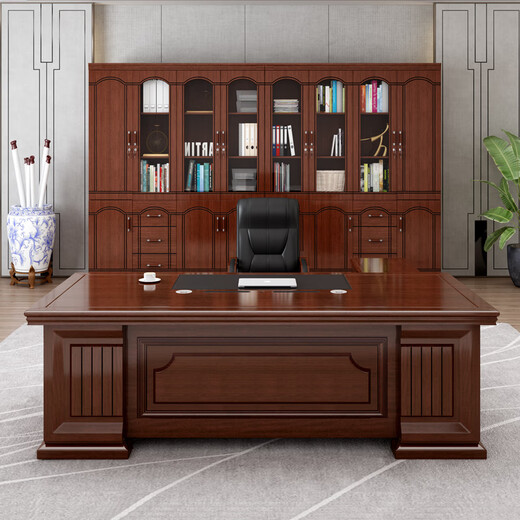 KESENGE boss desk, executive desk, simple modern executive desk, executive manager desk, office desk and chair combination 2.4m table + double side cabinets