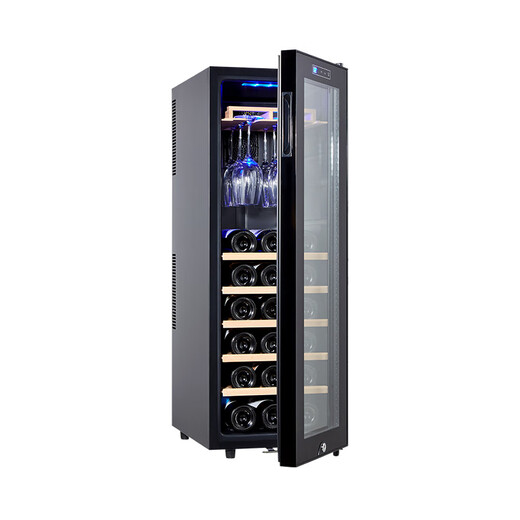 Axis red wine cabinet constant temperature wine cabinet home tea cabinet refrigerated wine cabinet living room red wine refrigerator hanging cup with lock Zhenhei series A model 18 metal models