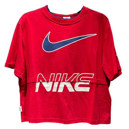 耐克（NIKE）T恤女装 2025夏季新款时尚运动服休闲舒适健身透气宽松圆领短袖 HF6291-687红色 M