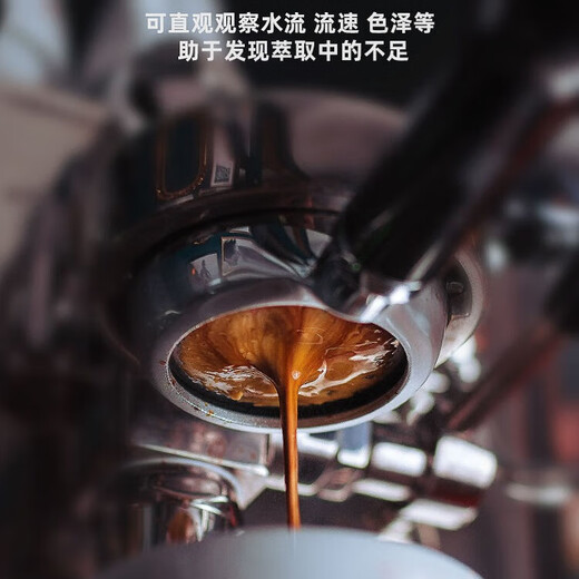 柏翠小方pro3833/3899咖啡机无底手柄意式咖啡萃取58mm三耳不锈钢 柏翠58三耳款-黑色【不锈钢】