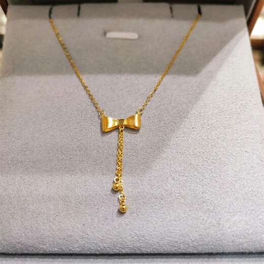 Yangyan butterfly double tassel necklace for women, sterling silver gold-plated bow pendant, clavicle chain, sweet girl gift to best friend trendy butterfly double tassel necklace