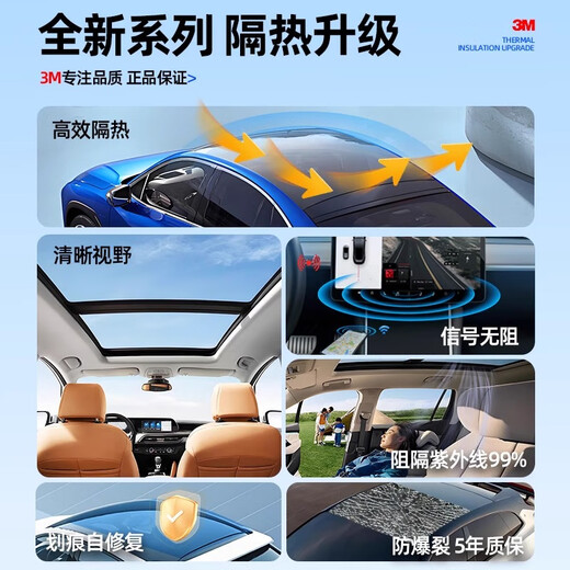 3M spot car sunroof insulation film safety explosion-proof film privacy film small sunroof film new energy panoramic sunroof film panoramic sunroof 150*90cm Tesla