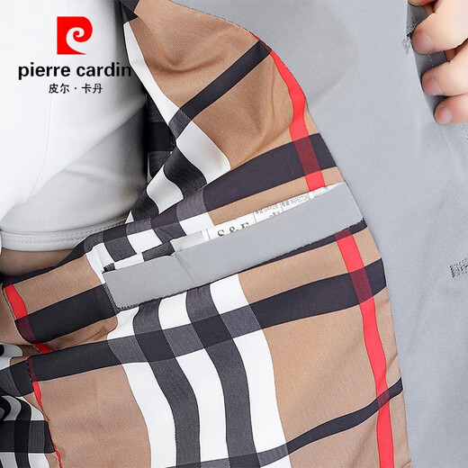 Pierre Cardin mid-length windbreaker for men 2026 spring and autumn Korean version slim trendy lapel thin coat youth handsome autumn wear black XL