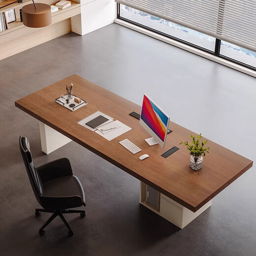 Hanjitangyu Italian light luxury solid wood office computer desk bedroom desk designer creative business boss desk simple executive desk 200*80*73*3cm ash wood desk