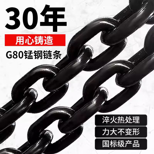 JPHZNB起重链条环形吊链G80锰钢链条接圆圈链条环型吊装链条12358吨吊具 (吊重2吨)周长5米 拉直2.5米