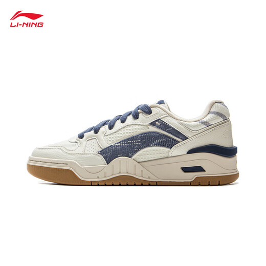 李宁月白2.0牛仔布拼接丨板鞋男鞋撞色舒适增高休闲鞋AGCU275