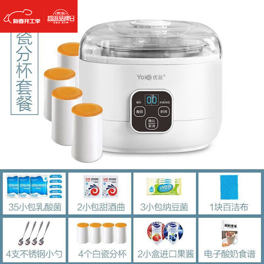 GOYN110v酸奶机家用全自动小型迷你自制米酒酿酵素发酵纳豆机分壶 110v美规 A款＋304钢＋触屏【陶