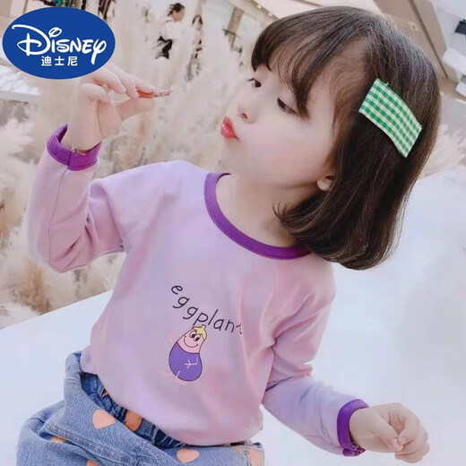 Disney (Disney) Pure Cotton Girls T-Shirt T-Shirt Langarmed Frühlings- und Herbst-Tops Neues modisches Stil Baby Girl Internet Promi Trendy Wear 829 Models Pink (garantiert reine Baumwolle) Frühlings- und Herbststil 100 Empfohlene Höhe 90cm30jin [Jin gleich 0,5 kg]