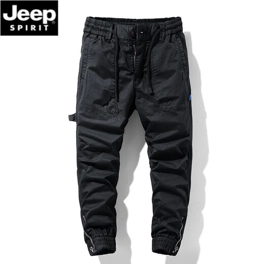 JEEP SPIRIT吉普工装裤男春秋季新款休闲裤子男宽松耐磨潮流中青年束脚长裤 679深灰色（夏款薄） 3XL (建议140-160斤)