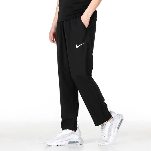 耐克（NIKE）官方男裤 25春季新款跑步健身训练运动裤子快干透气梭织休闲卫裤 DM6627-010/黑色/梭织直筒 L 175（建议130-150斤）