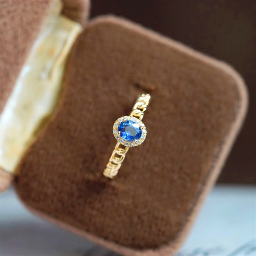 HEEKAIYI ring women's sapphire ring luxury jewelry Chinese Valentine's Day birthday gift for wife or girlfriend Sri Lanka sapphire ring