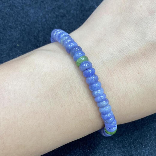 Shiyi Natural Tanzanite Plate Bead Bracelet Women's Single Circle Fashion Small Fresh Versatile Crystal Flat Bead Bracelet Jewelry Simple 1#/3*6MM/Plate Bead/Single Circle