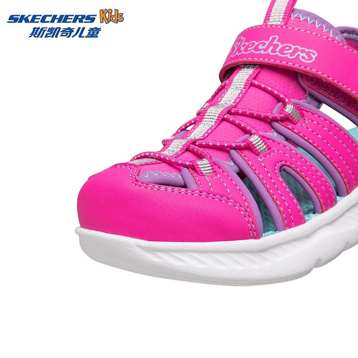 Skechers children's summer girls' toe sandals big children's beach shoes princess girls shoes 302100L pink/pink/HTPK 36
