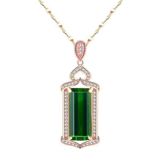 Youshu necklace for women 925 sterling silver plated 18k gold emerald zircon pendant temperament luxury silver jewelry gift for girlfriend gold green zircon necklace