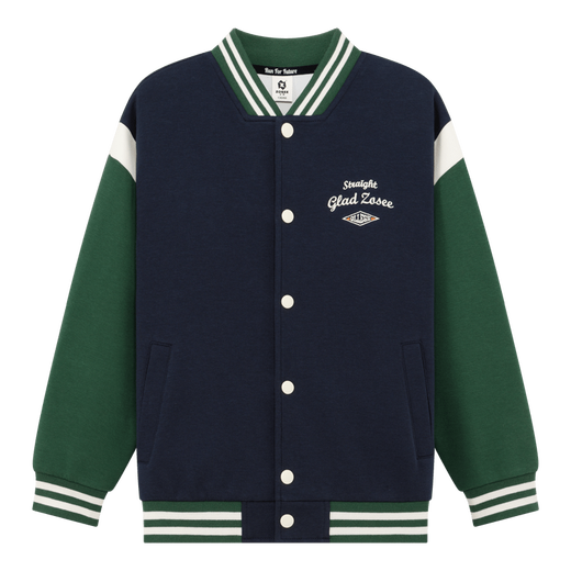Zuoxi Boys Baseball Jacket Children's Autumn Clothing 2025 New Boys College Style Spring and Autumn Top Navy Blue 160