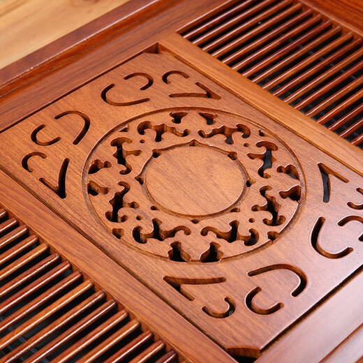 
Shantoulin Village chicken wenge wood rosewood solid wood Chinese tea tray Kung Fu tea set tea table household living room drawer drainage storage style chicken wenge wood classic 6636cm