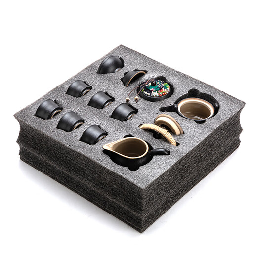 Made in Tokyo, complete tea set, Kung Fu tea set, ceramic set, teapot, tea cup, tea tray, black pottery teapot, 12-piece set