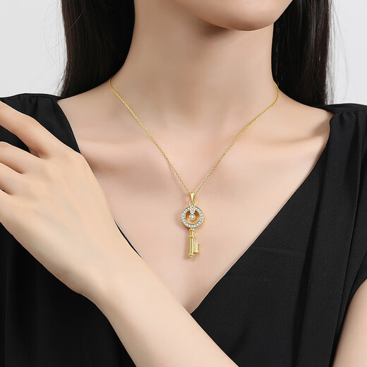 YVONLI signature series lucky key necklace women's light luxury jewelry gift birthday gift gold small size