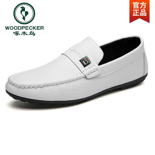 Woodpecker Spring Beanie Shoes Men's 2025 NUEVA MODIA COREANA Estilo coreano All-Match Spring Style Slim Lazy Casual Shoes 825# White 44