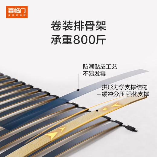 Xilinmen offline same style double leather bed Nia pro (meter) + white knight plus mattress 1.8*2 meters