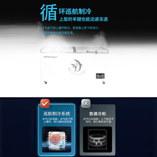 荣事达688商用家用卧式大冷柜大容量 冷藏冷冻转换冰柜商用小型单温冰箱全冷冻柜 一级能效 【1.8米长 718双门冰柜】一级能效