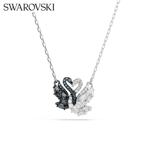 Swarovski (SWAROVSKI) SWAN black and white two-color swan Shijia hugging goose necklace girl birthday gift