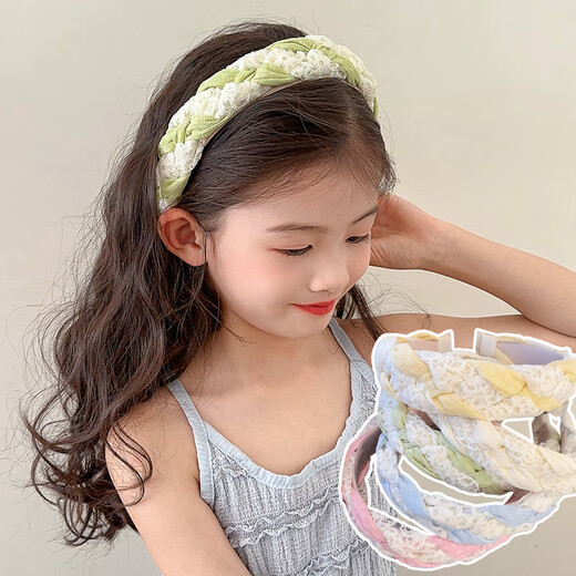 Suyi embroidered children's headband girls' non-stretching wide-brimmed hair bundle 2024 new anti-slip headband women's headband hairpin female pink headband 4cm wide