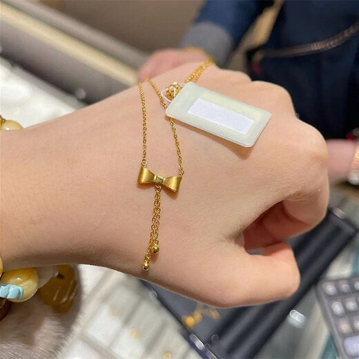 Yangyan butterfly double tassel necklace for women, sterling silver gold-plated bow pendant, clavicle chain, sweet girl gift to best friend trendy butterfly double tassel necklace