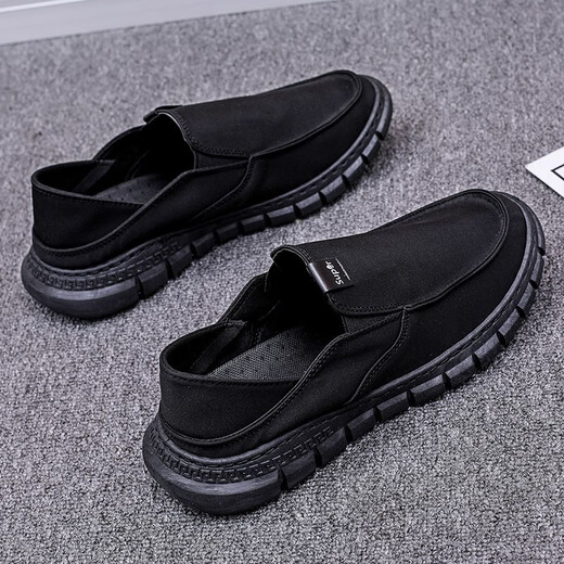 Qiao Junsheng Old Pékin Chaussures en tissu masculin Summer Tendy Tendy Volyle Chaussures Chaussures décontractées paresseuses pour hommes Chaussures tendance respirantes YS9901 Green 41