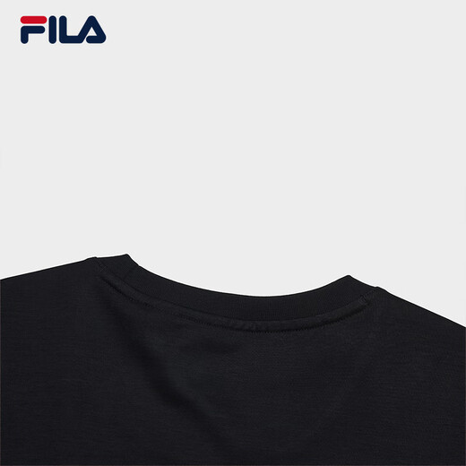 FILA official men's knitted short-sleeved shirt 2025 summer new fashion casual simple basic round neck T-shirt Legend Blue-NV M 170/92A/M