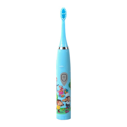 Hilton children's electric toothbrush is highly effective in cleaning, anti-cavities, soft bristles and gum protection, sonic dual mode, suitable for children aged 3-15 years old, holiday gift for children, Angel Blue, 3 DuPont brush heads, rechargeable + 4 modes