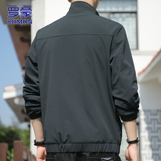 Romonjacke Herren Casual Business Jacket Herren Frühling vielseitiger Herren Top dunkelgrau 3xl